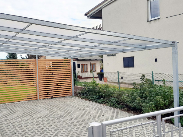 PŘÍSTŘEŠEK ROVNÝ STEEL STRAIGHT D PRO 2 AUTA - polykarbonát