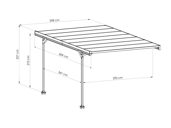 Hliníkový přístřešek ke zdi – kvalitní carport pro auto