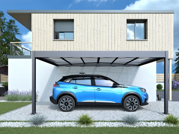 Hliníkový přístřešek ke zdi – moderní stání pro auto