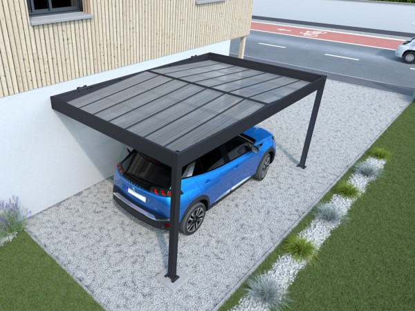 Hliníkový přístřešek ke zdi – moderní stání pro auto
